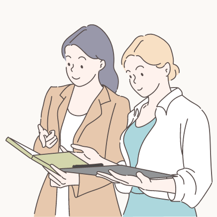 立地調査を行う女性のイラスト