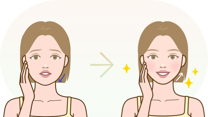 フェイスラインが整った女性のビフォーアフター