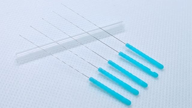 鍼が5本並んでいる